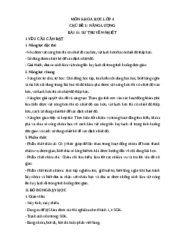 Giáo án Khoa học lớp 4 Bài 11 | Cánh diều