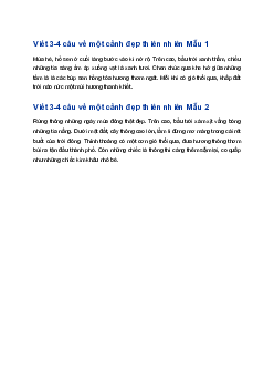 Viết 3-4 câu về một cảnh đẹp thiên nhiên, trong đó có sử dụng từ ngữ ở bài tập 2 | Tập làm văn 4