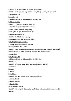 Ngân hàng câu hỏi trắc nghiệm Sinh học đại cương (có đáp án)