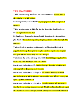 Tài liệu ôn tập Thuế | Đại học Kỹ thuật - Công nghệ Cần Thơ