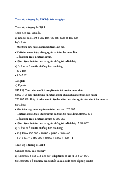 Toán lớp 4 trang 84, 85 Bài 38: Ôn tập học kì 1 Chân trời sáng tạo