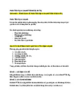 PHÂN TÍCH ĐỊNH LƯỢNG TRONG QUẢN TRỊ: TỔNG QUAN & QUI TRÌNH