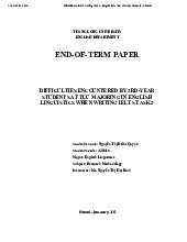 Difficulties in IELTS Writing Task 2: Insights from TLU 3rd-Year Students môn English Studies| Trường Đại học Thăng Long