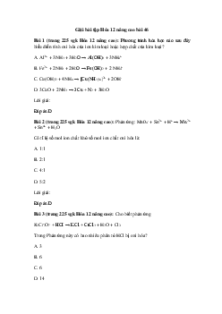 Hóa học 12 - Luyện tập: Tính chất của đồng và hợp chất của đồng. Sơ lược về các kim loại Ag, Au, Ni, Zn, Sn, Pb