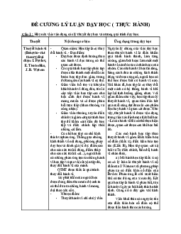 Đề cương lý luận dạy học (Thực hành) | Đại học Sư Phạm Hà Nội