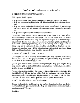 Tư tưởng Hồ Chí Minh về văn hóa?