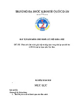 Phân tích liên minh giai cấp và tầng lớp trong thời kỳ quá độ lên CNXH. Liên hệ thực tiễn Việt Nam | Bài tập lớn môn Chủ nghĩa xã hội Neu