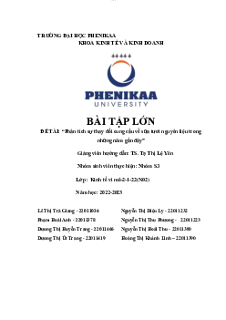 Đề tài: phân tích sự thay đổi cung cầu về sữa tươi nguyên vật liệu trong những năm gần đây