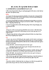 Đề cương ôn tập kinh tế phát triển - Kinh tế quốc tế | Học viện Chính sách và Phát triển