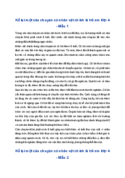 Kể lại một câu chuyện có nhân vật chính là trẻ em | Tập làm văn 4