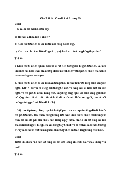 Giải KHTN Lớp 6: Bài tập Chủ đề 1 và 2 | Cánh diều