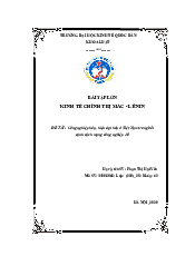 Tiểu luận Kinh tế Chính trị Mác-Lênin| Đại học Kinh Tế Quốc Dân