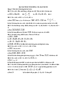 Bài tập Tích vô hướng của hai vectơ