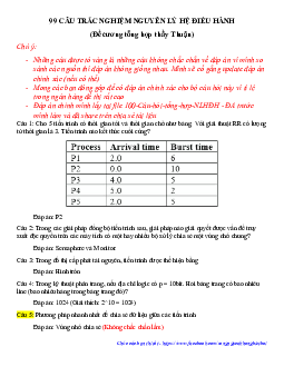 TOP 99 câu hỏi trắc nghiệm môn Nguyên lý hệ điều hành (có lời giải) | Trường Đại học Công nghệ, ĐHQG Hà Nội