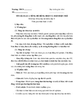 Giáo án Khoa học tự nhiên 8 Bài 24: Cường độ dòng điện và hiệu điện thế | Kết nối tri thức