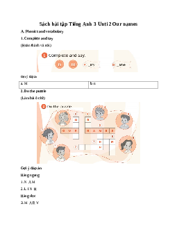 Sách bài tập Tiếng Anh 3 Global Success Unit 2 Our names