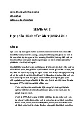 Seminar 2 môn Kinh tế Chính trị Mác – Lênin | Trường Đại học Kinh doanh và Công nghệ Hà Nội