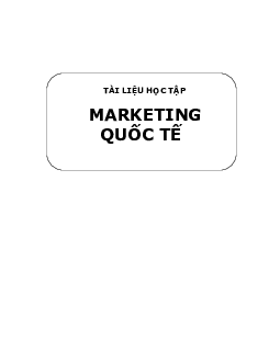 Giáo trình Marketing quốc tế