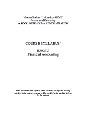 Introduction Financial - Financial Accounting | Trường Đại học Quốc tế, Đại học Quốc gia Thành phố HCM