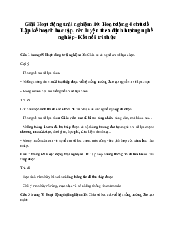 Giải Hoạt động trải nghiệm 10: Hoạt động 4 chủ đề 11 Kết Nối Tri Thức
