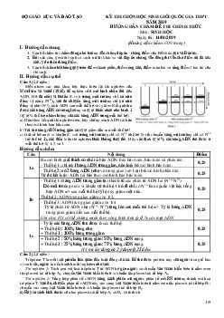 Hướng dẫn chấm Đề thi chọn HSG Quốc gia năm 2019 môn Sinh học