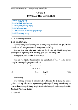 Bài giảng chương 2: động lực học chất điểm