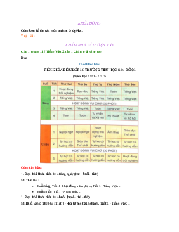 Giải SGK môn Tiếng Việt lớp 2 -Bài 2: Thời khóa biểu | Chân trời sáng tạo
