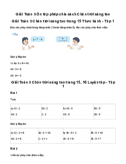 Giải Toán 3: Ôn tập phép chia | Chân trời sáng tạo