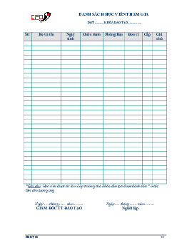 Mẫu danh sách học viên CPO mới nhất 2024