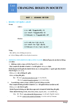 Bài Tập Tiếng Anh 9 Mới Bài 11: Changing Roles In Society (có lời giải)