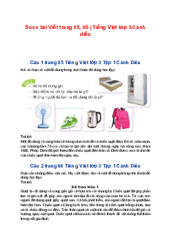 Soạn bài Viết trang 85, 86 | Tiếng Việt lớp 3 Cánh diều