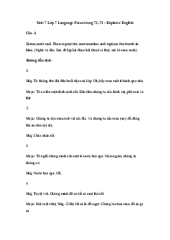 Giải Tiếng Anh 7 Unit 7: Language Focus | Explore English