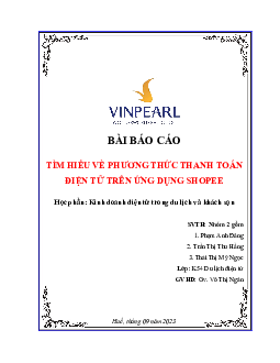 Báo cáo về "Tìm hiểu về phương thức thanh toán điện tử trên ứng dụng shopee"