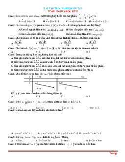 Trắc nghiệm ôn tập toán 12 giữa học kỳ 2