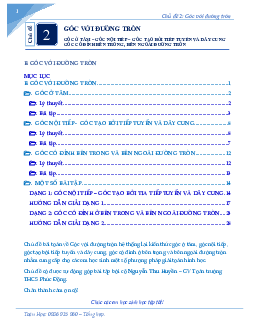 Chuyên đề góc với đường tròn