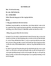 Bài thu hoạch - Đóng góp của các thầy Xã hội học | Môn Xã hội học đại cương - Học viện Hành chính Quốc gia