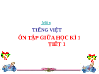Giáo án điện tử Tiếng việt 1 Chân trời sáng tạo: Ôn tập