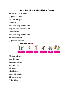 Family and Friends 3 Unit 8  I'm dancing with Dad Lesson 1