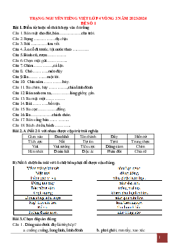 Đề thi Trạng nguyên Tiếng Việt lớp 4 năm 2023 - 2024 Vòng 3