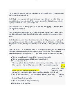 Tổng hợp thi cuối kỳ Pháp luật đại cương | Trường Đại học CNTT Thành Phố Hồ Chí Minh