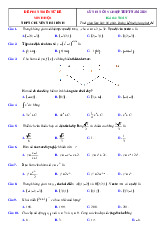 Đề thi thử TN môn Toán 2025 THPT Chuyên Thái Bình giải chi tiết