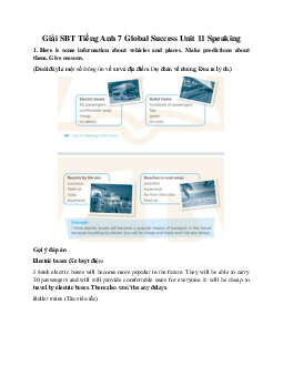 Giải SBT Tiếng Anh 7 Global Success Unit 11 Speaking