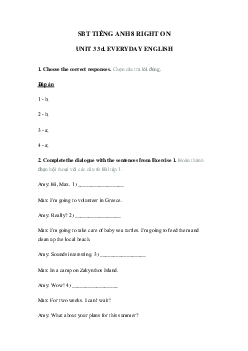 Sách bài tập Right on 8 unit 3 3d Everyday English