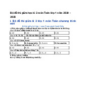 Bộ đề thi giữa học kì 2 môn Toán lớp 1 năm 2024 - 2025