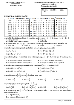 Đề thi học kỳ 2 Toán 10 năm 2018 – 2019 trường Thống Nhất A – Đồng Nai