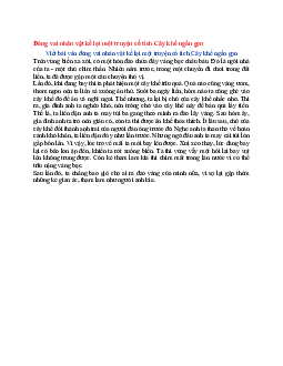 Văn mẫu lớp 6 Kết nối tri thức bài Đóng vai nhân vật kể lại một truyện cổ tích Cây khế ngắn gọn