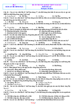 Đề thi thử THPT Quốc gia năm 2022 môn Địa Lí bám sát đề minh họa - Đề 3 (có đáp án)