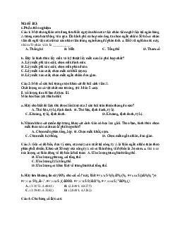 Câu hỏi trắc nghiệm ôn tập thống kê ứng dụng