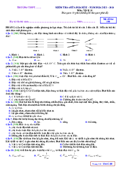 Đề thi giữa học kì 2 môn Vật lí 11 năm 2023 - 2024 sách Kết nối tri thức với cuộc sống | đề 3