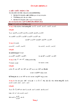 Phương pháp giải bài tập ôn tập chương I hình học 9 (có đáp án và lời giải chi tiết)